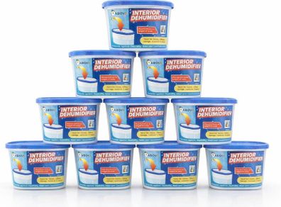 Dehumidifier 500ml Pack of 10| Condensation Remover Moisture Absorber, Dehumidifiers for Damp, Mould, Moisture in Home, Kitchen, Wardrobe, Bedroom, Caravan, Office, Garage, Basement