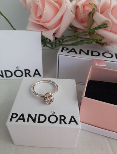 Brand new genuine pandora silver and 14k ring