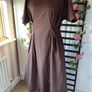 dress brown striped cotton dress with pockets size 12 Image 2