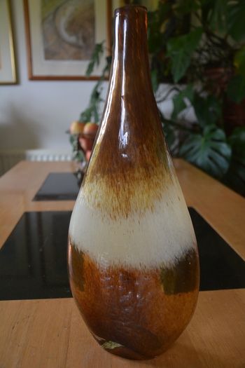 Brown & White Glass Vase