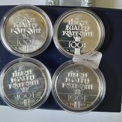 Four Coin French Silver 100 Franc