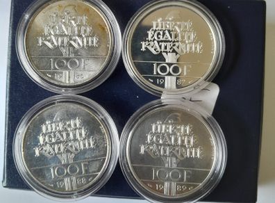 Four Coin French Silver 100 Franc