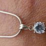 925 sterling silver c/z drop pendant and necklace L-9" 5,9g Image 2