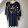 NAYA Layered Overlay Dress Black & Gold Metallic Marble Print Image 2