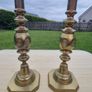 Edwardian Brass Candle Sticks Image 2