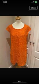 Orange linen dress size 10 - new