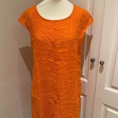 Orange linen dress size 10 - new