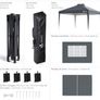 3m x 3m Pop Up Heavy Duty Gazebo with Sides, Central Lock System & 4 Weight Bags & Carry Bag, Marquee Garden Party Tent Outdoor, Grey Image 3