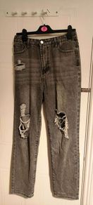 Distressed Gray Jeans Size L