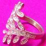 Vintage Crystal Leaf Ring Image 6