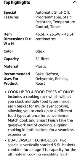 Tower Vortex XL Double air fryer