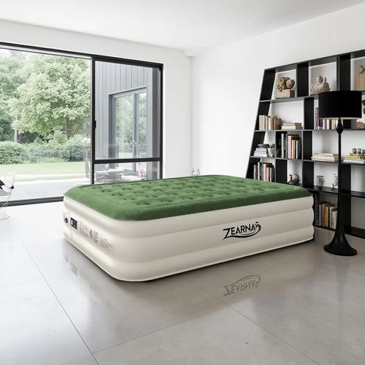 203x152x40cm King/Double Inflatable Air Mattress, Air Bed with Built-in Electric Pump, Double Blow Up Mattress in 3 Mins Self-Inflation/Deflation, Guest Airbed for Home Portable Guest Bed