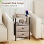 Bedside Table Set of 2, Side Table with 2 Fabric Drawers, Bedroom Bedside Cabinet with Open Storage Shelf, End Table, Nightstand for Living Image 5