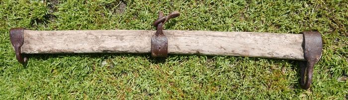Antique Yoke Plow Farm Ox Horse Wagon Rustic Farmhouse Cabin Wall Hanging Vintage Wood Metal Primitive