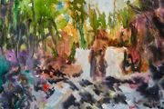 coolalingo waterfall glenmalure watercolour