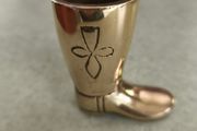 Solid brass sculpture: || Boot Ashtray || Vintage small item in perfect condition || Brass army boot / wellies / brass boot