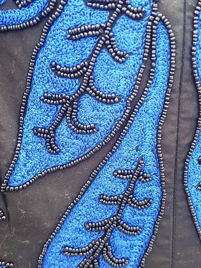 French Connection size uk8-10 black and blue beaded dress