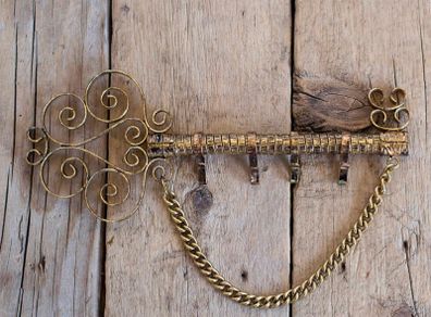 Vintage Brass Key Rack, Brass Key Holder, Keys Organizer, Brass Key Hanger