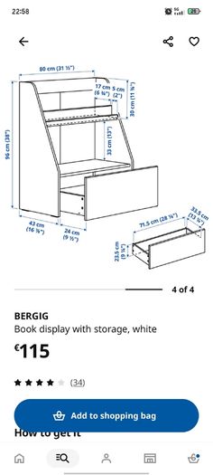 Ikea  book display with storage