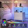 Bedside Table Set of 2 with Charging Station and LED Light, Small Bed Side Table for Bedroom Dorm Kids Room Closet Image 5