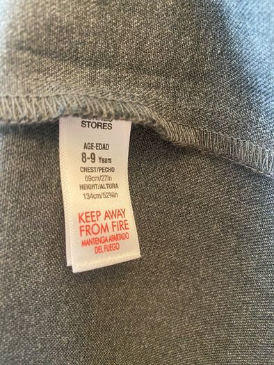 Dunnes grey pinafore (as new) age 8-9