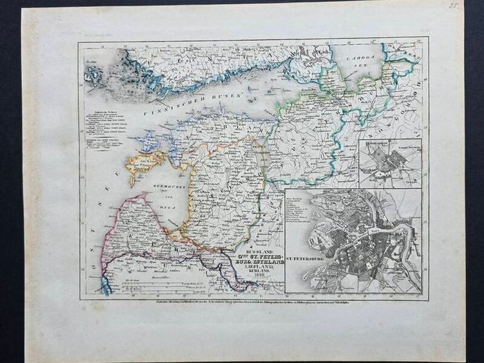Set of 5 Antique Maps 1849 1850  Meyers Zeitung Atlas