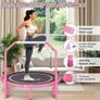 450 LBS Foldable Mini Trampoline for Adults, 40 inch Indoor Fitness Rebounder with U-Shape Adjustable Foam Handle, Quiet Bungee Jump System & Cordless Jump Ropes Image 5