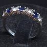 Vintage 9ct White Gold Blue & Clear Stone Eternity Ring  Size 53 Image 2