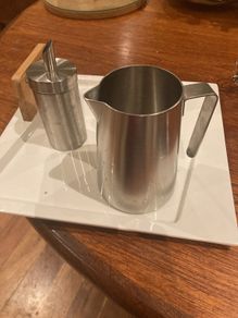 Zack 18 - 10 Stainless Steel Jug and Matching Sugar Holder with funnel