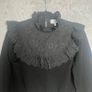 Other Stories Embroidered Bib Sweater Sz 8UK  S Black Ruffle Dark Academia Image 2