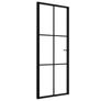 Interior Door ESG Glass and Aluminium 83x201.5 cm Black Image 2