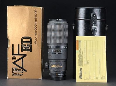 Nikon Af Micro Nikkor 200mm F/4 D Ed Lens (as New)