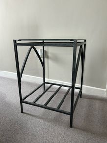 Glass & wrought iron tables (set of 2)