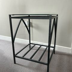 Glass & wrought iron tables (set of 2)