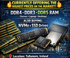 Looking for server rams,laptop,desktop rams and 2.5''ssd and m.2 nvme