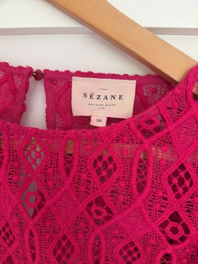 Sezane hot pink blouse