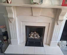 marble fireplace and hearth