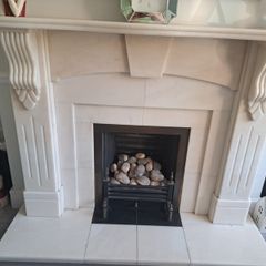 marble fireplace and hearth