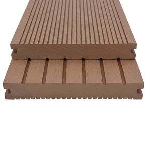 WPC Solid Decking Boards with Accessories Light Brown