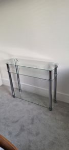 TV table - chrome legs with 3 glass shelves