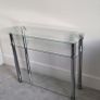 TV table - chrome legs with 3 glass shelves Image 2