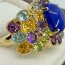 Silver Harry Ivens Vibrant Opal & Multi-Gemstone Statement Ring Image 9