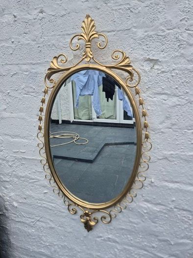 A Mirror Large heavy Vintage Rococo design filly bevelled oval Mirror