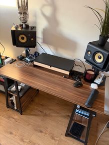 Office desk + office chair + monitor stand