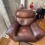 Leather 3 seater recliner and single recliner Image 3