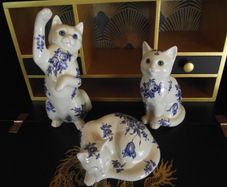 Vintage Set of 3 Ceramic cats by Just Cats & Co. Staffordshire - Circa 1980's
