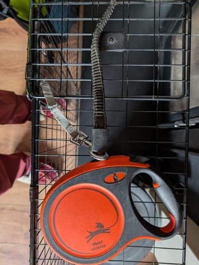 Broken, retractable dog lead for upcycle