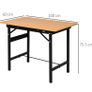 100 cm Foldable Garage Work Bench, Craft Table MDF Workstation, Heavy-duty Steel Frame with Ruler, Protractor Image 2