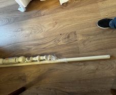 Wood curtain pole