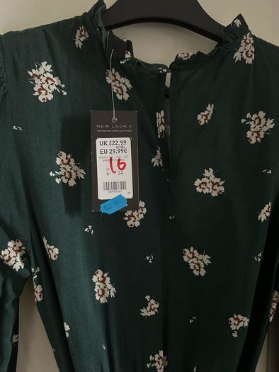New Look Green Floral midi dress BNWT